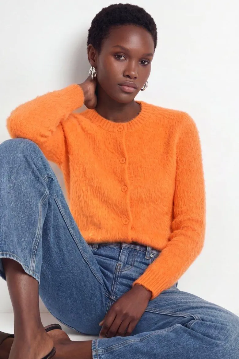 Flauschiger Mohair-Cardigan
