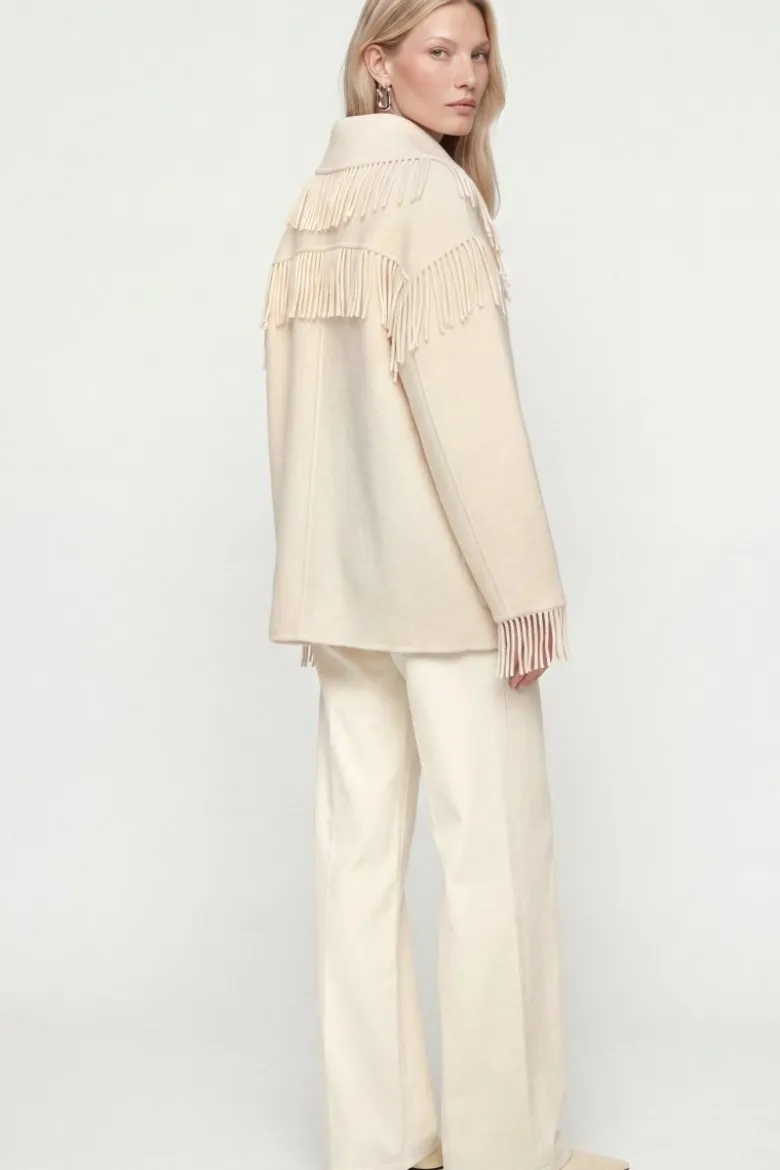 Fransenjacke mit Schalkragen