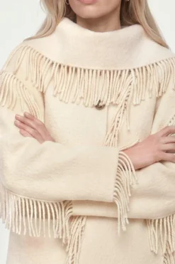 Fransenjacke mit Schalkragen