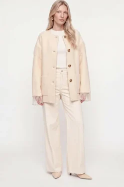 Fransenjacke mit Schalkragen