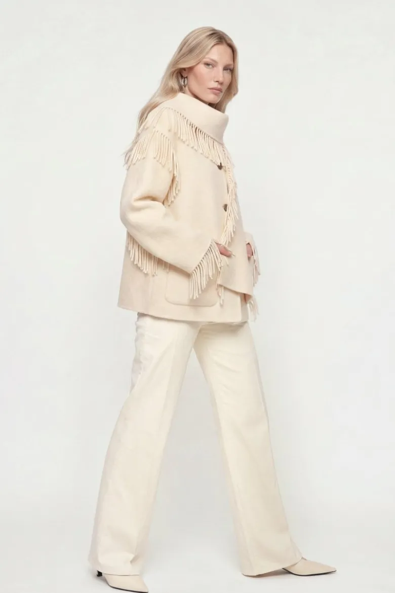 Fransenjacke mit Schalkragen