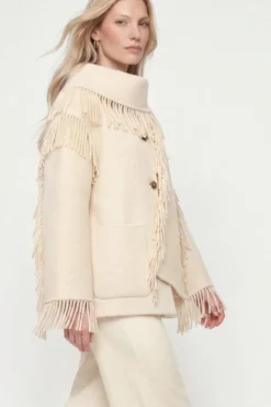 Fransenjacke mit Schalkragen