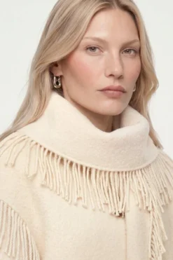 Fransenjacke mit Schalkragen