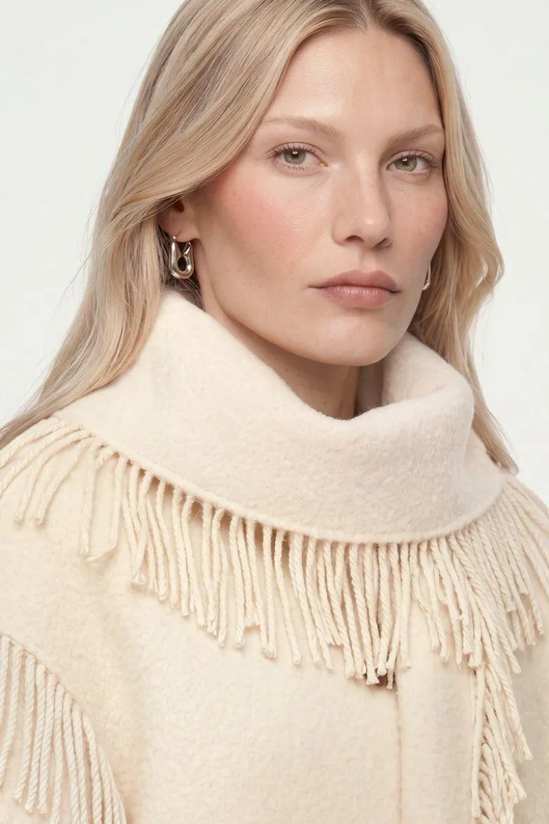 Fransenjacke mit Schalkragen