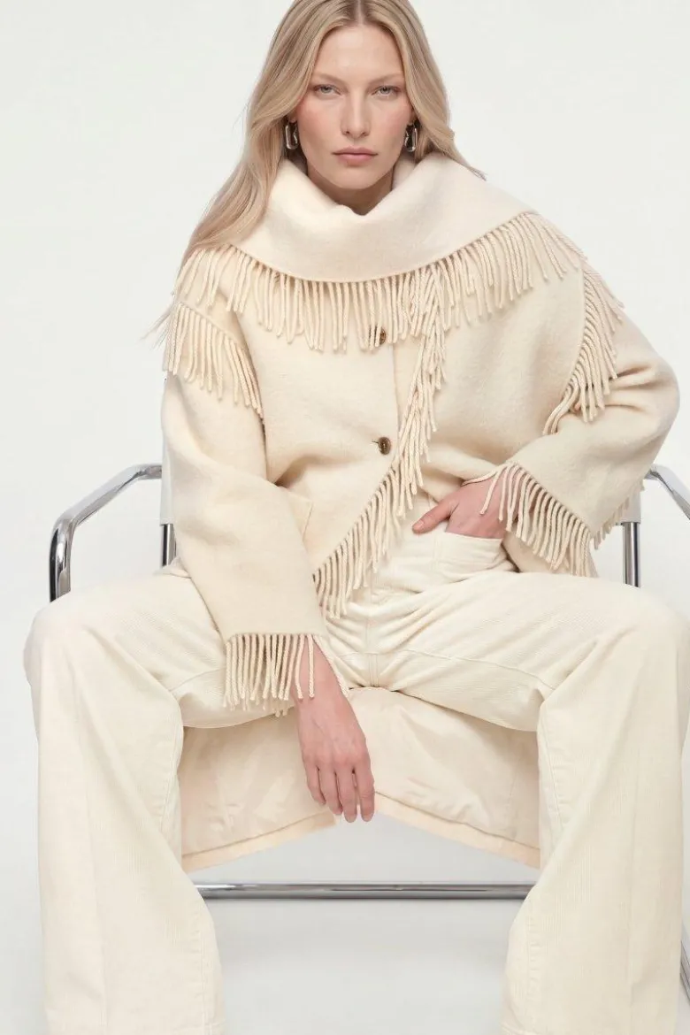 Fransenjacke mit Schalkragen