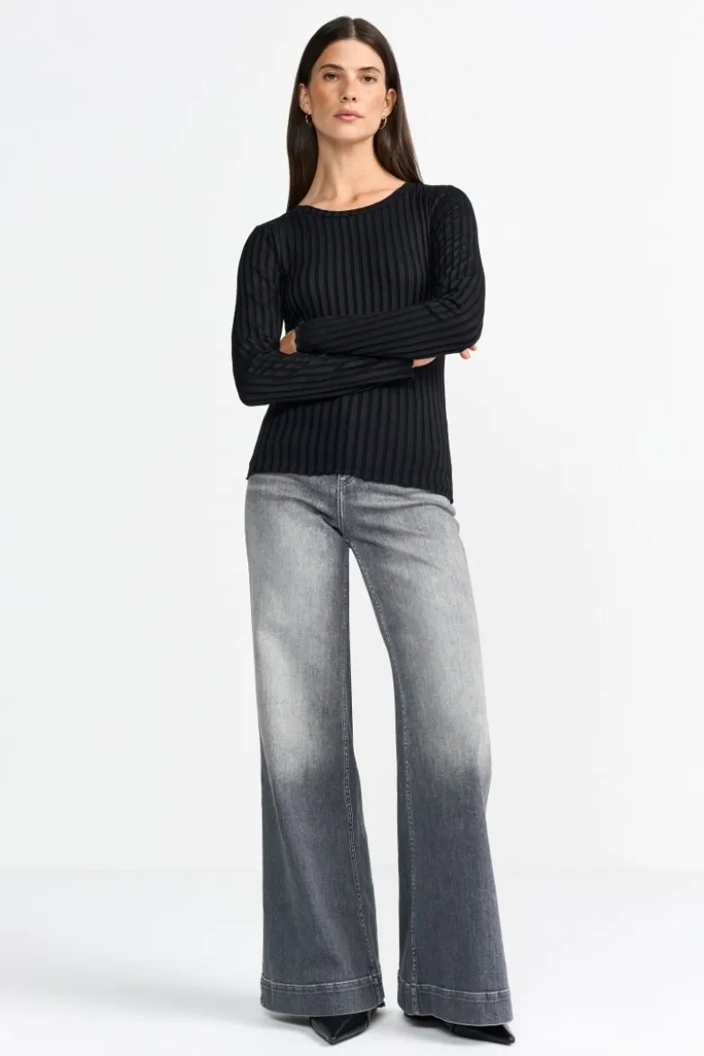 Geripptes Longsleeve