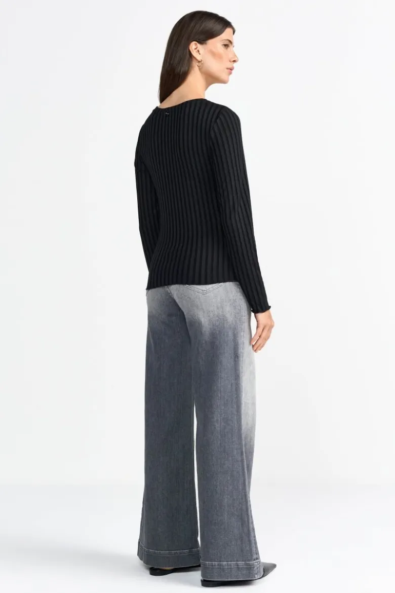 Geripptes Longsleeve