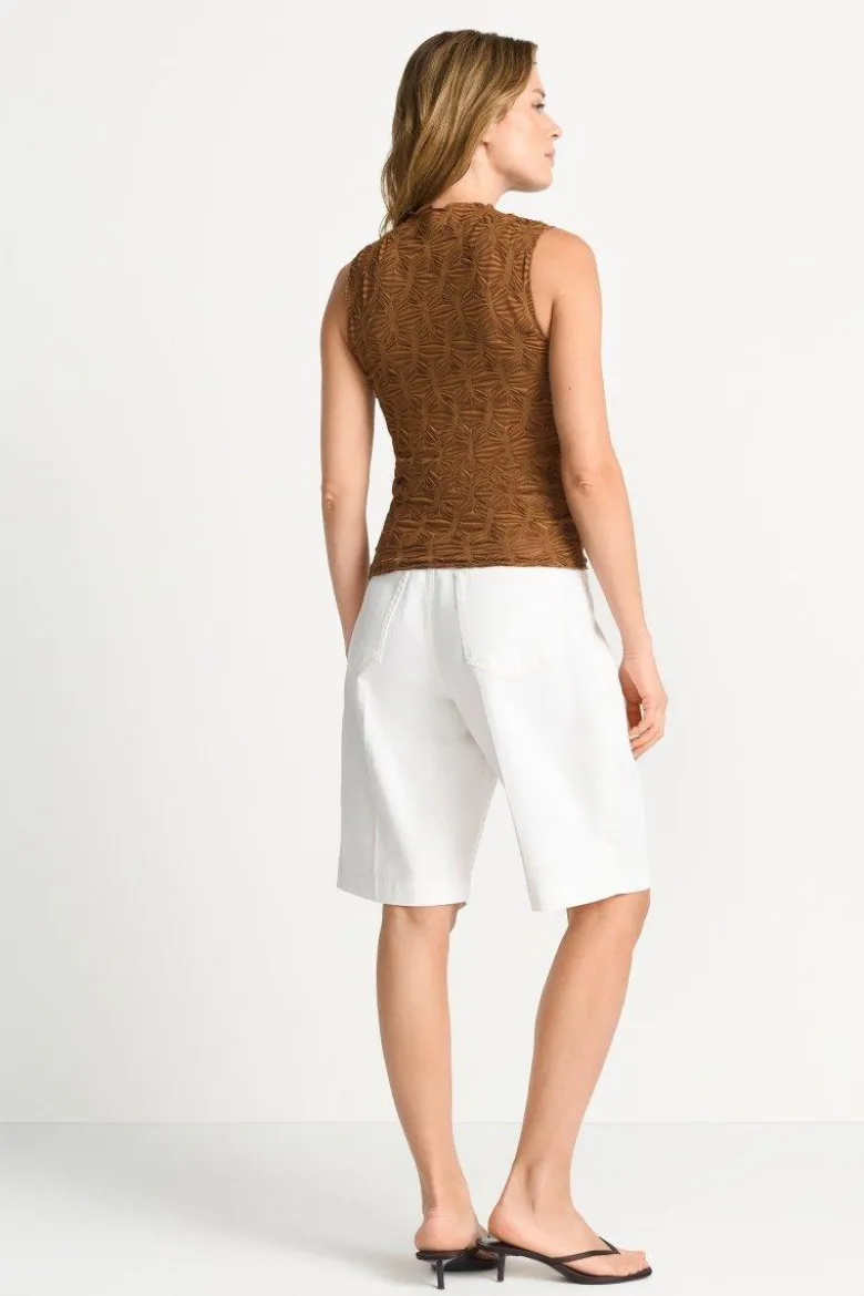 Gesmoktes Mesh-Top
