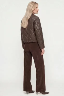 Gesteppte Jacke in Lederoptik