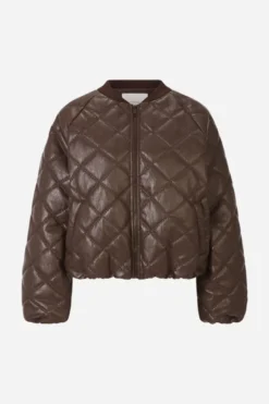 Gesteppte Jacke in Lederoptik