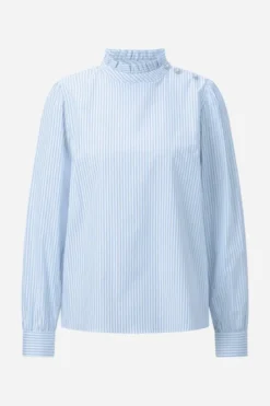 Gestreifte Bluse in Hellblau