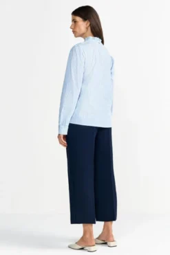 Gestreifte Bluse in Hellblau