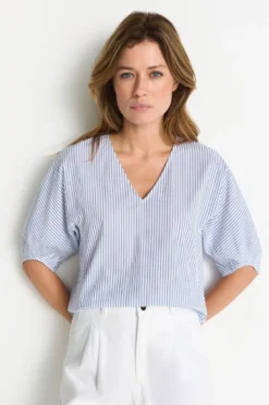 Gestreifte Crop-Bluse
