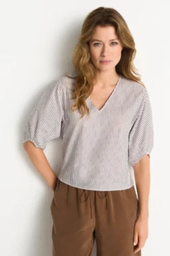 Gestreifte Crop-Bluse