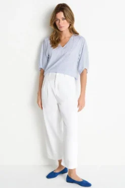 Gestreifte Crop-Bluse