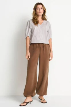 Gestreifte Crop-Bluse