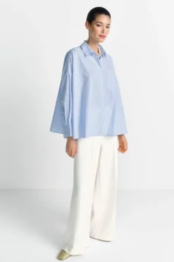 Gestreifte Oversize-Hemdbluse