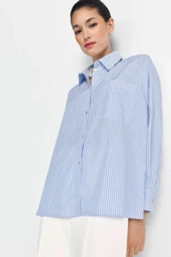 Gestreifte Oversize-Hemdbluse
