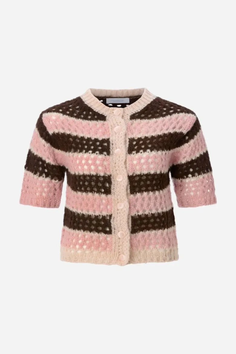 Gestreifter Cardigan aus Alpaka-Mix