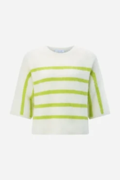 Gestreifter Halbarm-Pullover