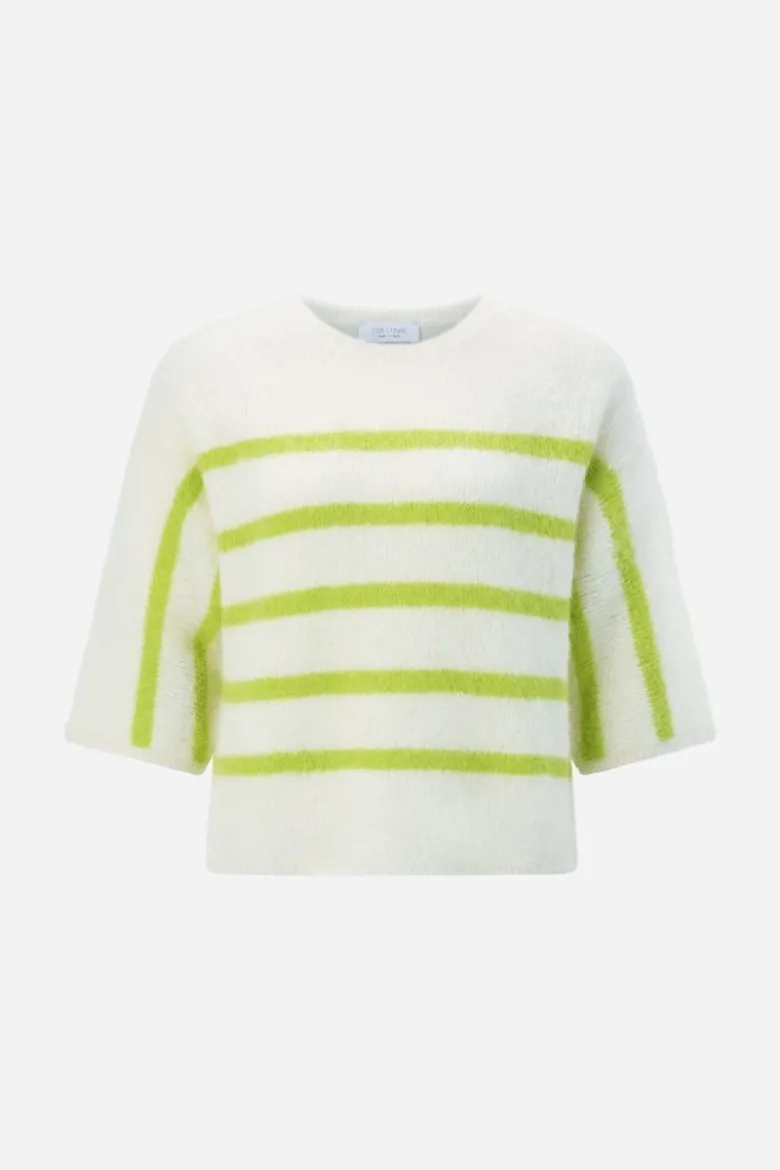 Gestreifter Halbarm-Pullover