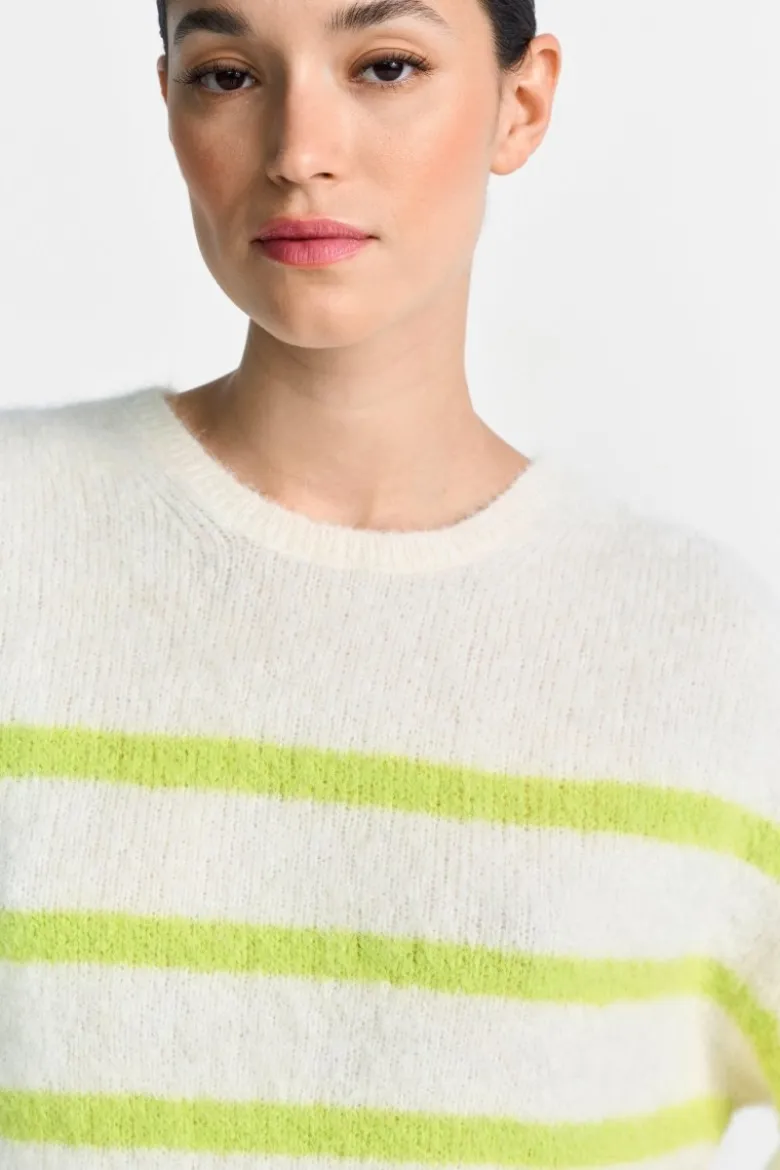 Gestreifter Halbarm-Pullover