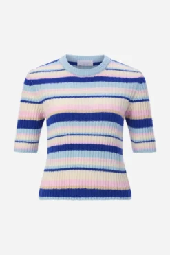 Gestreifter Kurzarmpullover