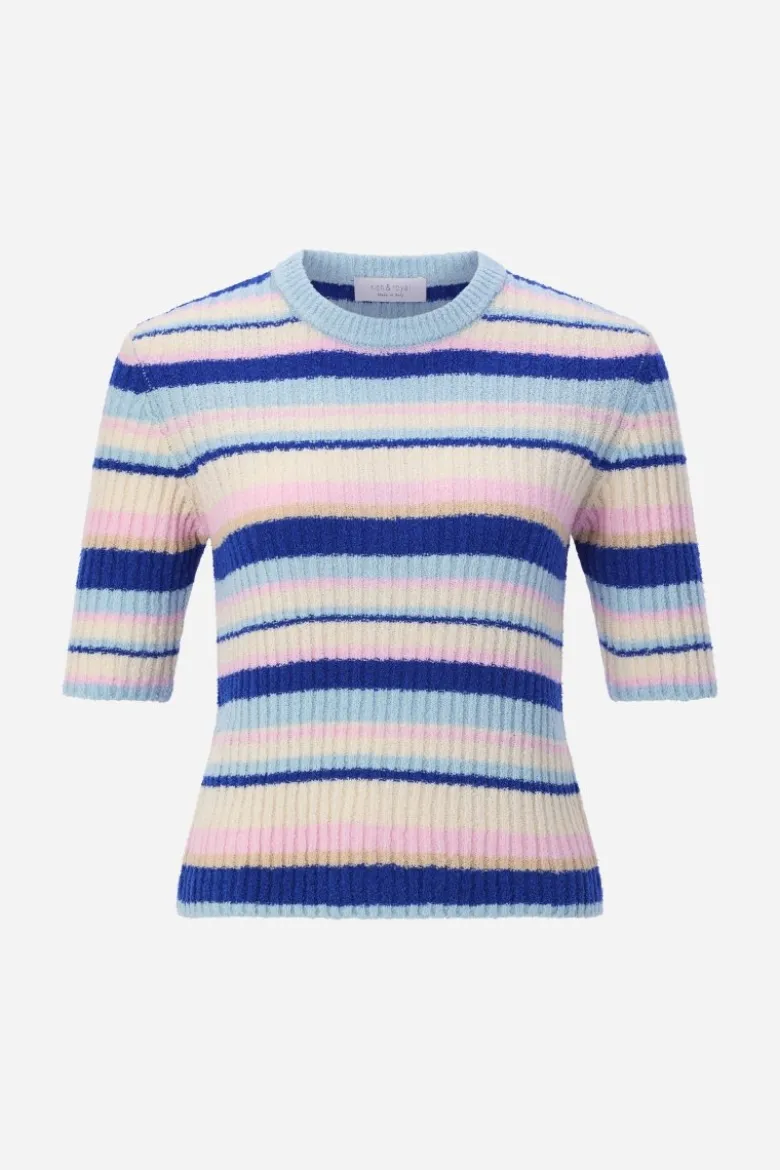 Gestreifter Kurzarmpullover