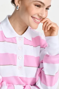 Gestreifter Polo-Sweater
