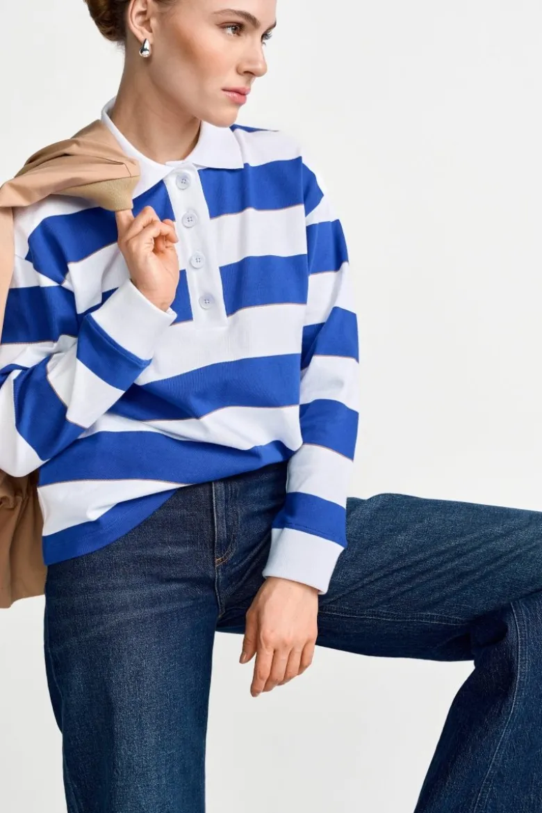 Gestreifter Polo-Sweater