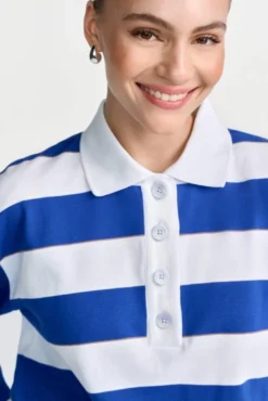 Gestreifter Polo-Sweater