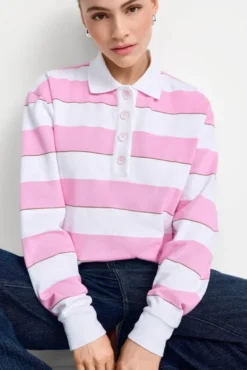 Gestreifter Polo-Sweater