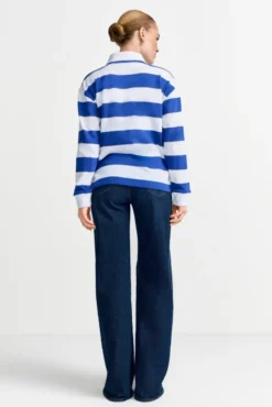 Gestreifter Polo-Sweater
