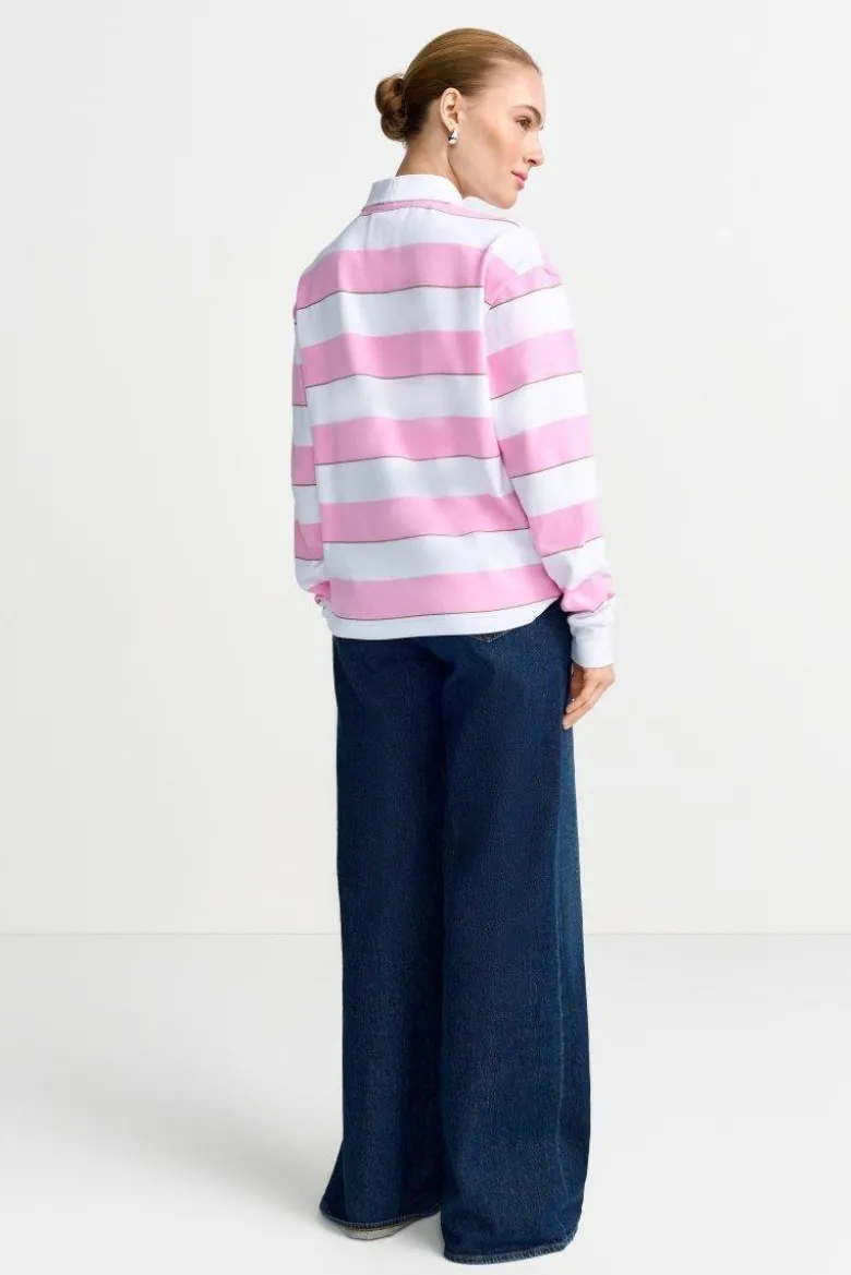 Gestreifter Polo-Sweater
