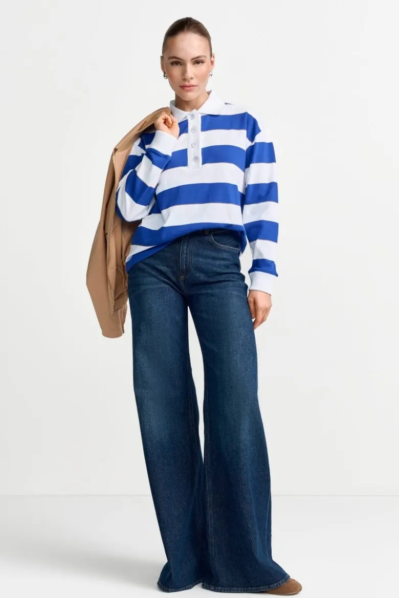 Gestreifter Polo-Sweater