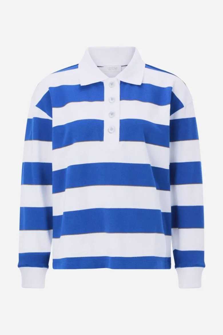 Gestreifter Polo-Sweater