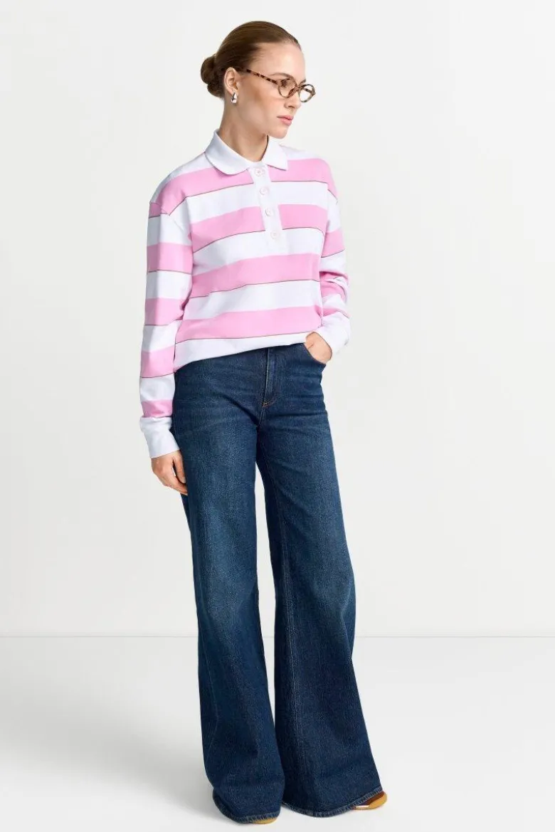 Gestreifter Polo-Sweater