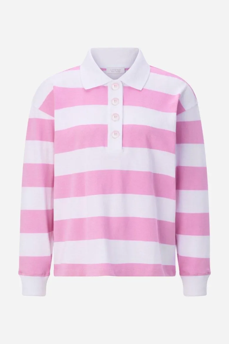 Gestreifter Polo-Sweater