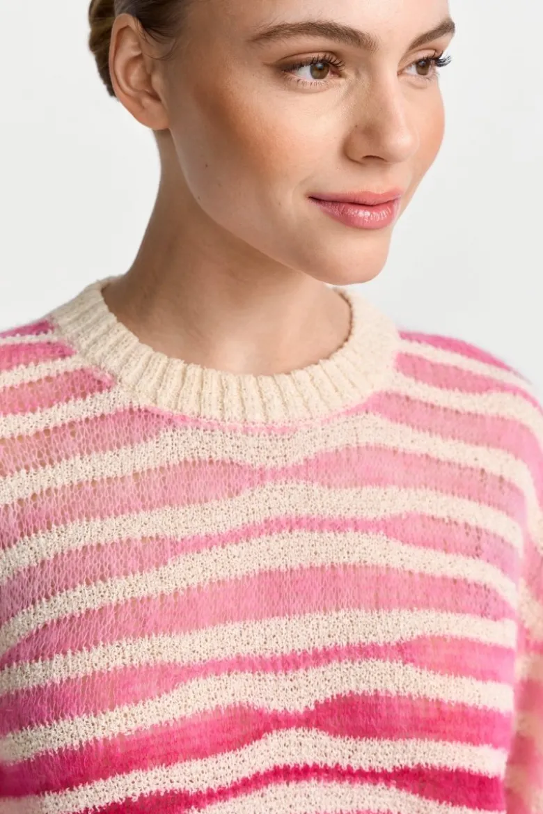 Gestreifter Wollmix-Pullover
