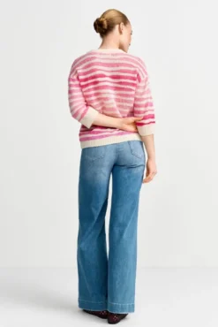 Gestreifter Wollmix-Pullover