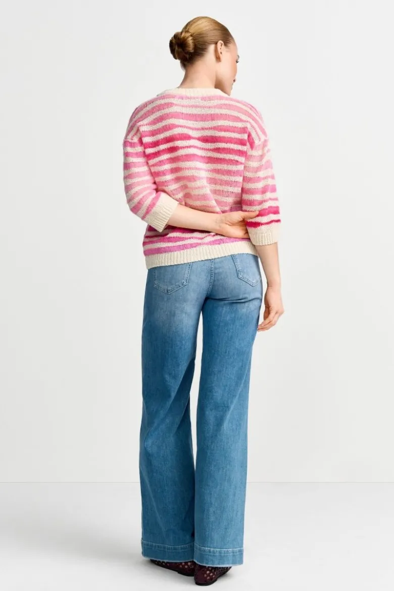 Gestreifter Wollmix-Pullover