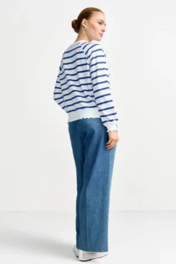 Gestreiftes Baumwoll-Sweatshirt
