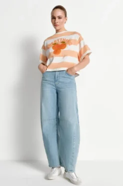 Gestreiftes Cropped-T-Shirt