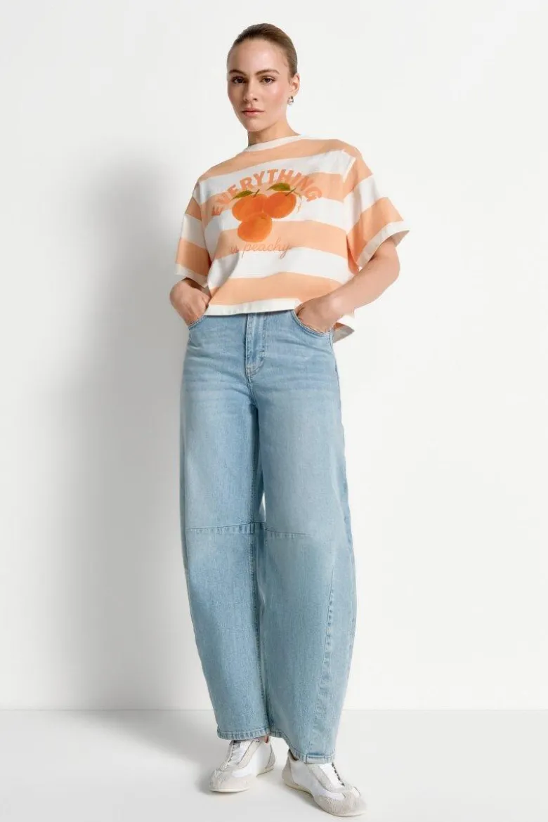 Gestreiftes Cropped-T-Shirt