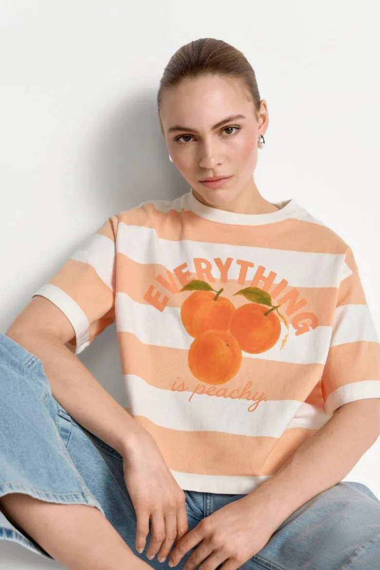 Gestreiftes Cropped-T-Shirt