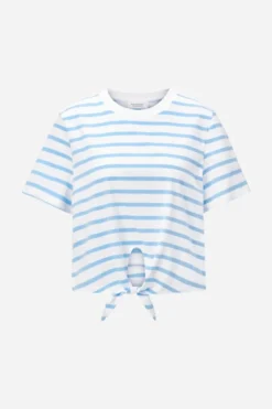 Gestreiftes T-Shirt mit Knoten