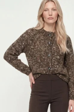 Grob gestrickter Woll-Mix-Cardigan