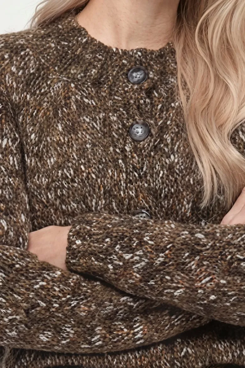 Grob gestrickter Woll-Mix-Cardigan