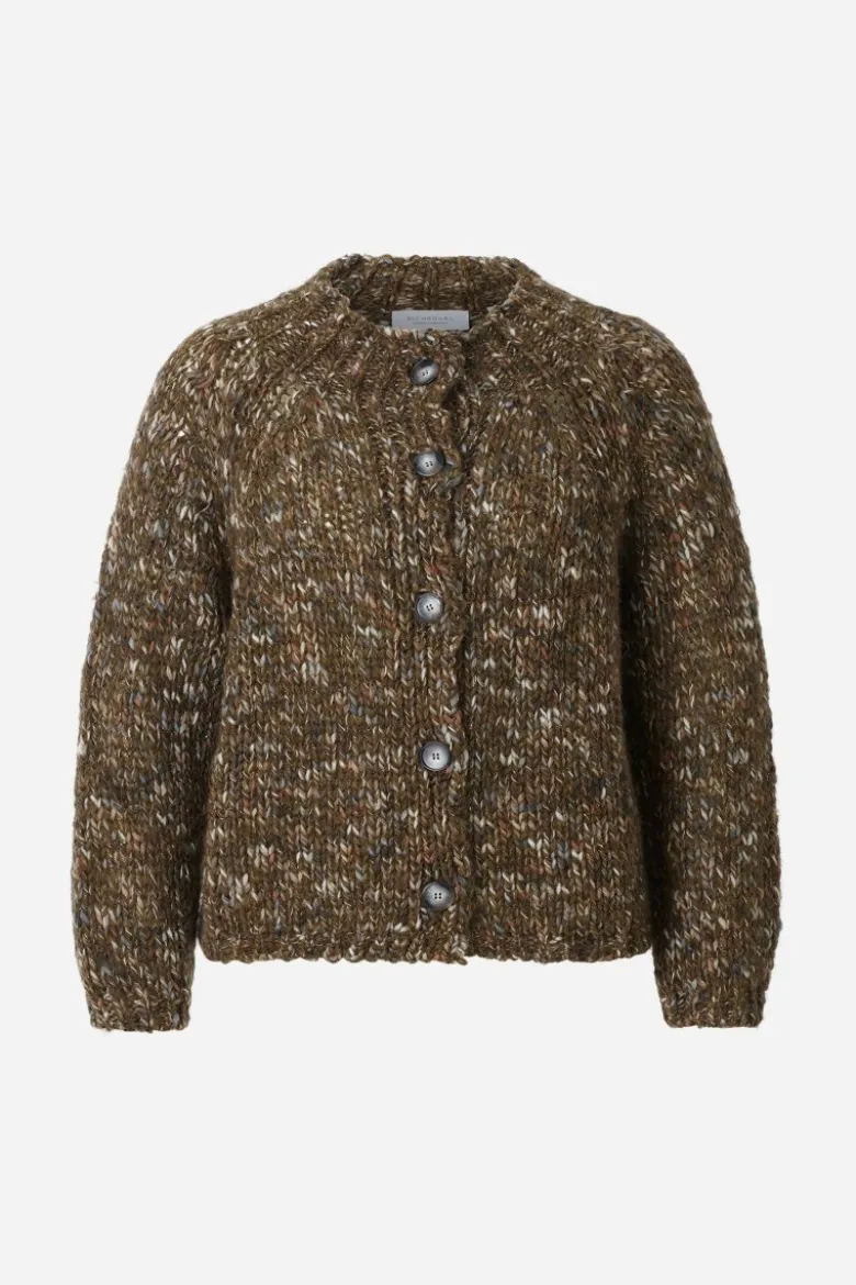 Grob gestrickter Woll-Mix-Cardigan