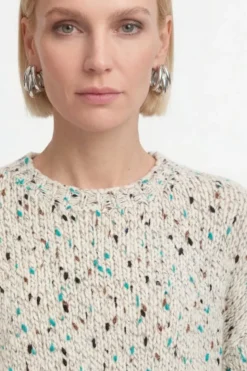 Grobstrick-Pullover aus Wolle-Mix